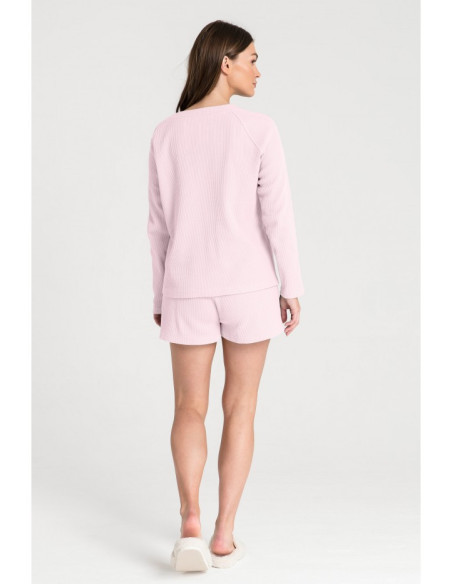 LA076 Megzta vaflinė palaidinė - rožinė