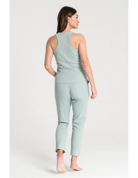 LA077 Megztos vaflinės kelnaitės - šalavijas