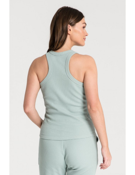 LA077 Megztos vaflinės kelnaitės - šalavijas