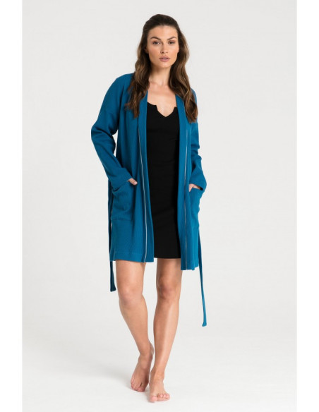 LA078 Trikotažinis chalatas "Wafer" - jūrinis