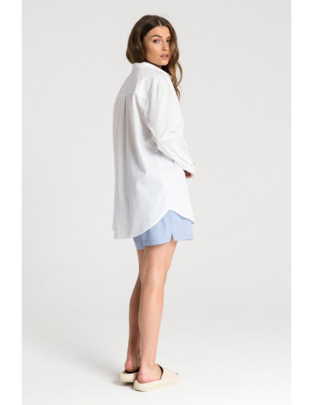 LA079 Klasikiniai marškinėliai miegui ir dienai - balti