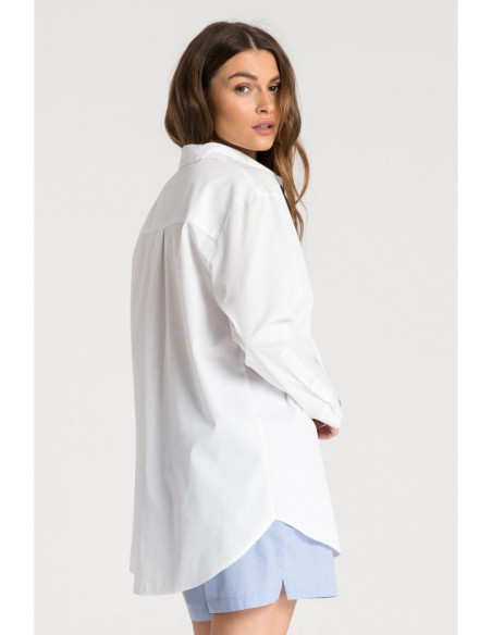 LA079 Klasikiniai marškinėliai miegui ir dienai - balti