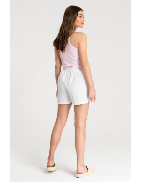 LA080 Šortai a la boxer šortai miegui - balti
