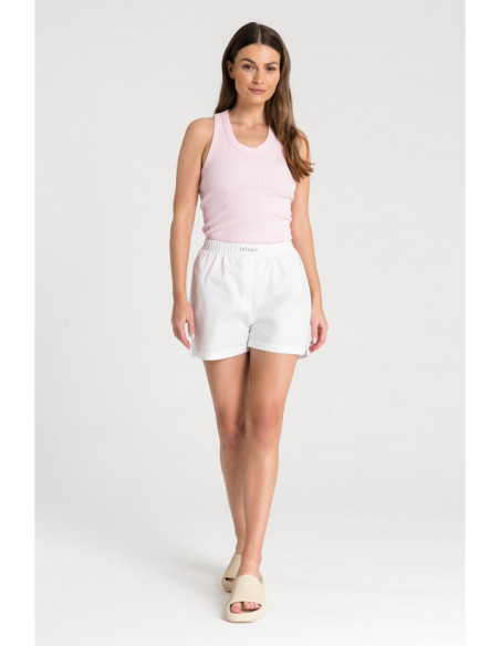 LA080 Šortai a la boxer šortai miegui - balti