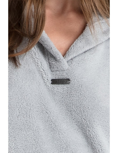 LA081 Pliušiniai oversize tipo džemperiai - pelenų spalvos