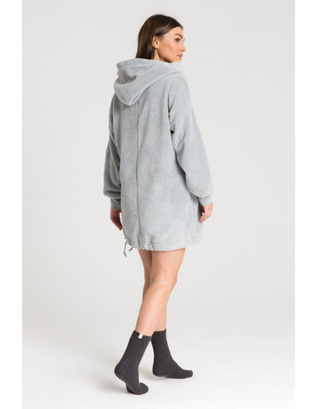 LA081 Pliušiniai oversize tipo džemperiai - pelenų spalvos