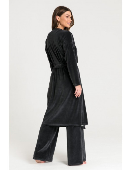 LA087 Chalatas su asimetriška apykakle - grafitinis