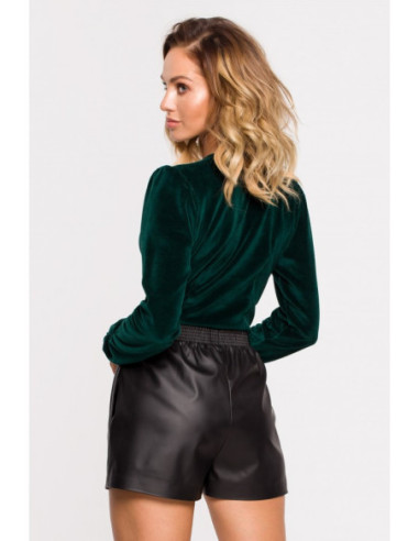 M648 Veliūrinis kėbulas su iškirpte - žalias 2