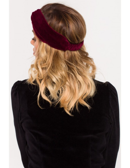 M655 Veliūrinis galvos apdangalas - bordo spalvos