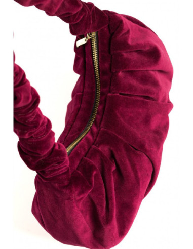 M657 Veliūrinė rankinė per petį - bordo spalvos 2