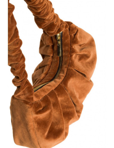 M657 Veliūrinė rankinė per petį - konjako spalvos 2