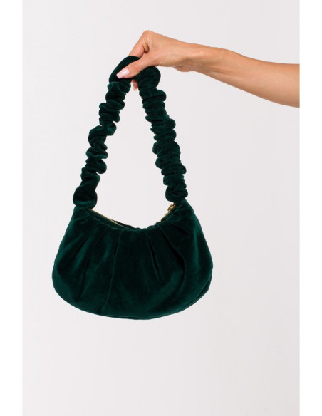 M657 Veliūrinė rankinė per petį - žalia