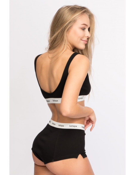 LA096 Sportinė liemenėlė su logotipu - juoda