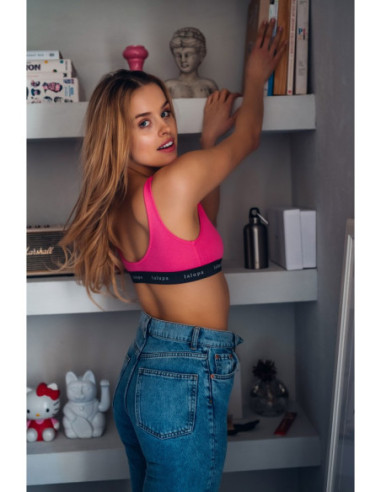 LA096 Sportinė liemenėlė su logotipu - rožinė 2