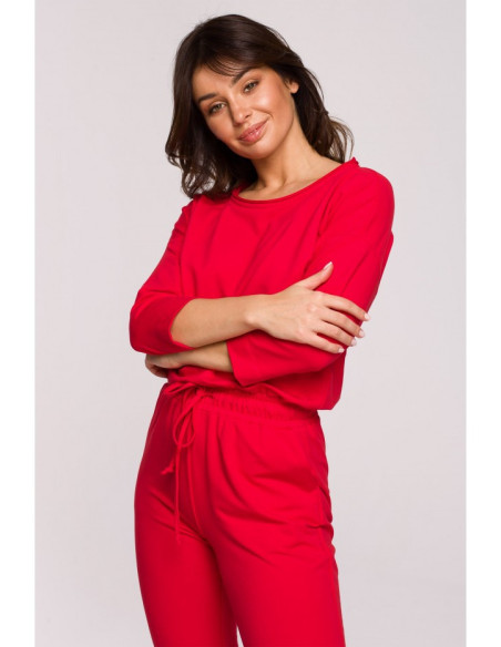 B220 Kombinezonas su 3/4 ilgio rankovėmis - raudonas