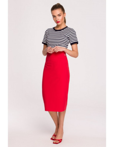 S297 Pieštuko formos sijonas aukštu liemeniu ir sagtimis... 2