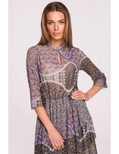 S303 Tinklinė suknelė su trimis raukiniais - 1 modelis 2