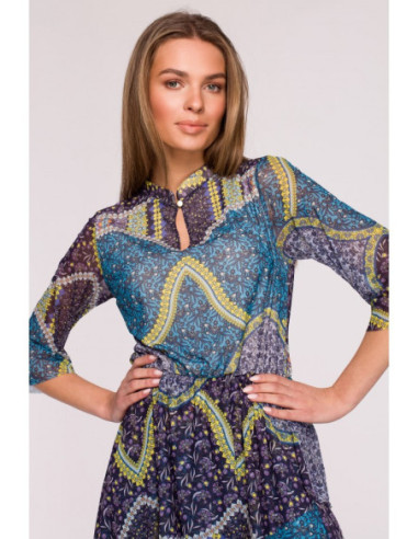 S303 Tinklinė suknelė su trimis raukiniais - 2 modelis 2