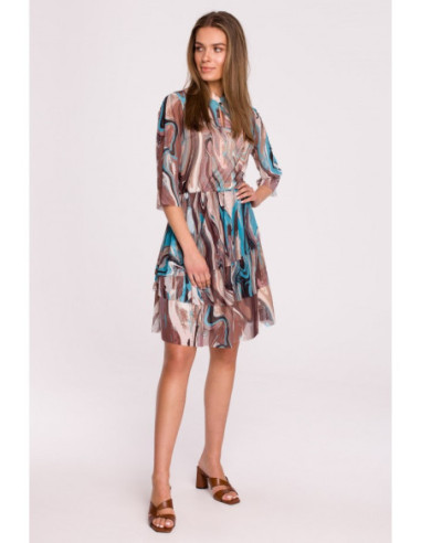 S303 Tinklinė suknelė su trimis raukiniais - 4 modelis 2