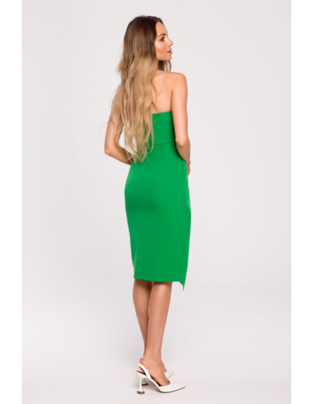 M666 Sluoksniuota korsetinė suknelė - sodriai žalia