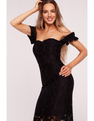 M672 Nėriniuota suknelė - juoda 2