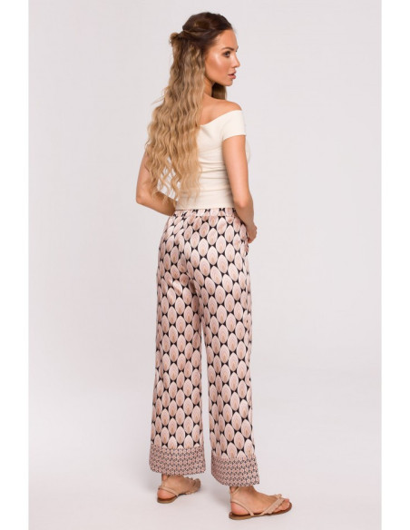 M677 Raštuotos "culotte" kelnės - 3 modelis