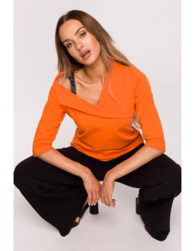 M678 Palaidinė su iškirpte ir apvadais MOE - oranžinė 2