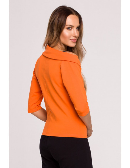 M678 Palaidinė su iškirpte ir apvadais MOE - oranžinė