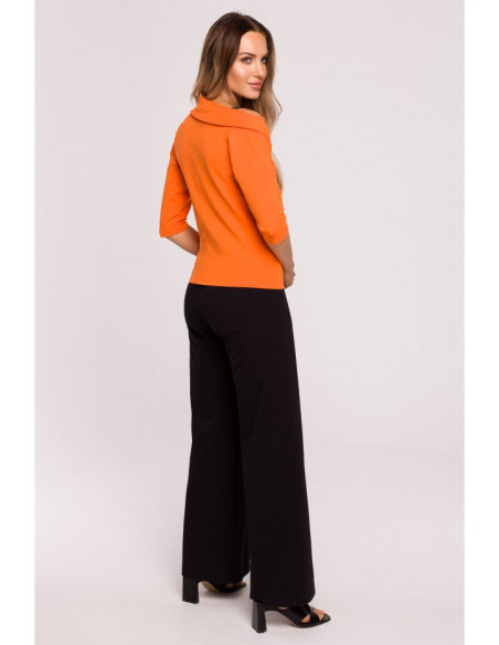 M678 Palaidinė su iškirpte ir apvadais MOE - oranžinė