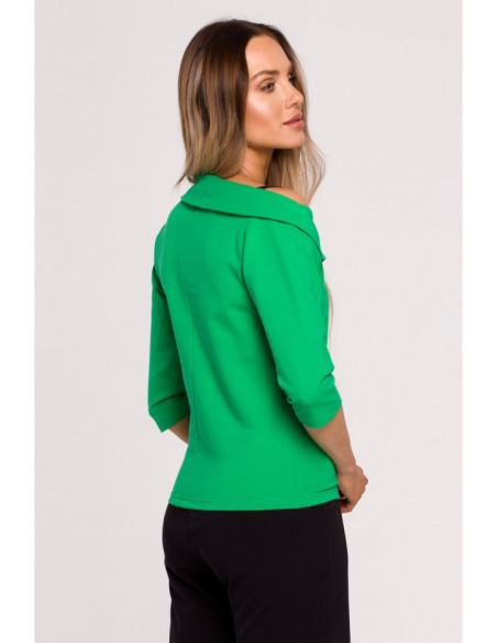 M678 Palaidinė su iškirpte ir apvadais MOE - sultingai žalia