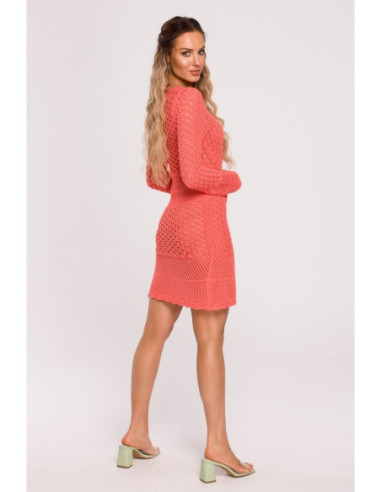 M685 Ažūrinė suknelė - persikinė 2