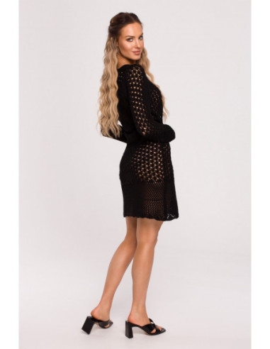 M685 Ažūrinė suknelė - juoda 2