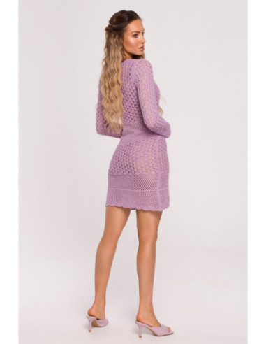 M685 Ažūrinė suknelė - alyvinė 2