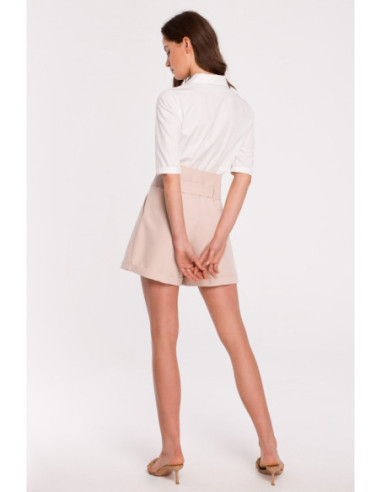 K126 Šortai su aukštakulniais - smėlio spalvos 2