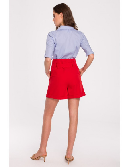 K126 Aukštakulniai šortai - raudoni