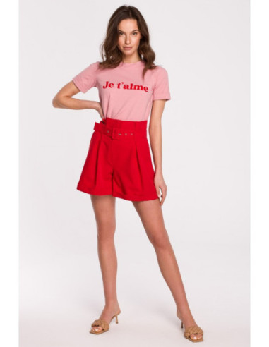 K127 FLOCK marškinėliai su spauda - rožinės spalvos 2