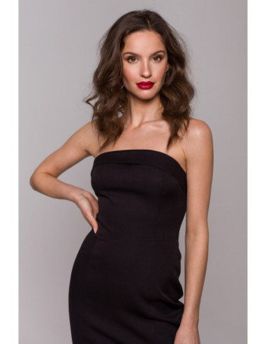 K131 Sklandi korsetinė suknelė - juoda 2