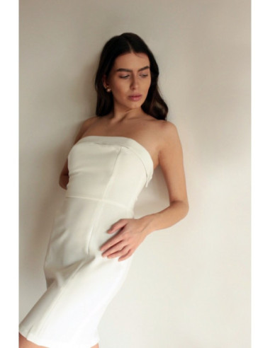 K131 Sklandi korsetinė suknelė - ecru spalvos 2