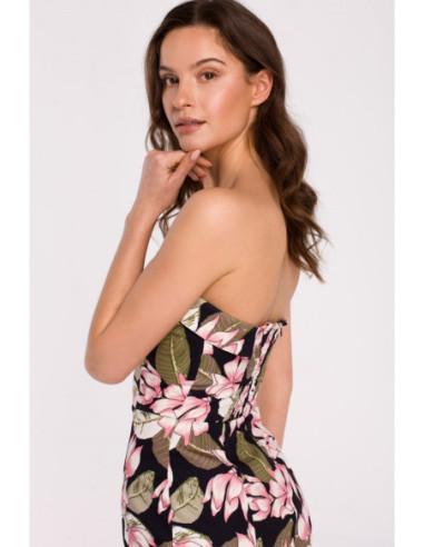 K132 Raštuota korsetinė suknelė - 3 modelis 2