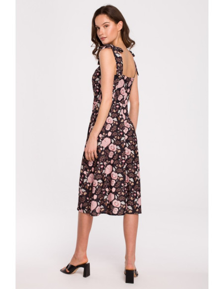 K134 Suknelė su susegamomis petnešėlėmis - 3 modelis