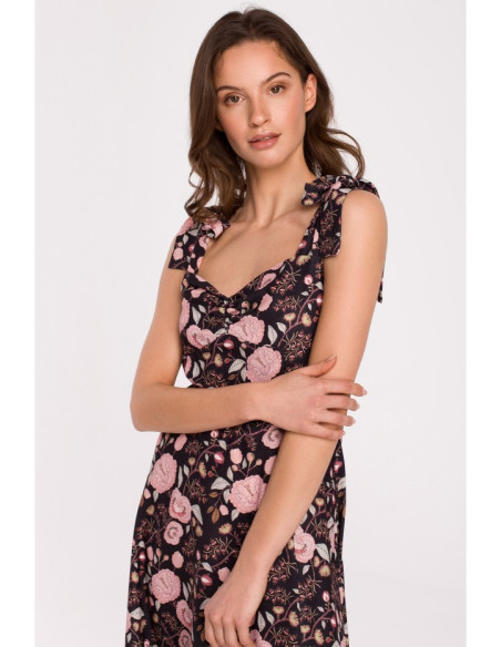 K134 Suknelė su susegamomis petnešėlėmis - 3 modelis