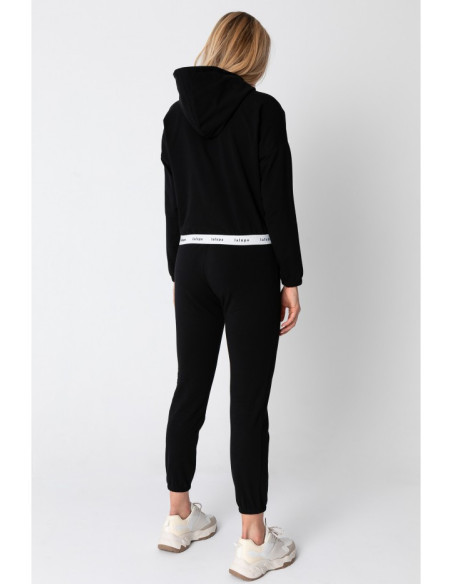 LA103 Trumpas džemperis su logotipu - juodas