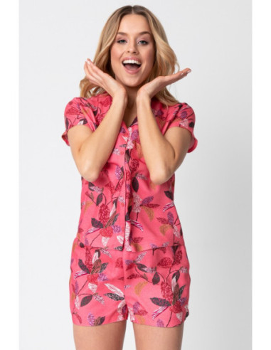 LA104 Pižamos marškinėliai su V formos iškirpte ir raštu... 2