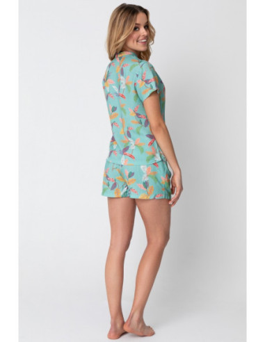 LA104 Pižamos marškinėliai su V formos iškirpte ir raštu... 2