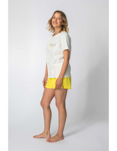 LA109 Marškinėliai su užrašu "LALUPA sea life" - ecru 2