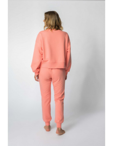 LA111 Megztinis su briaunelėmis - koralinis 2