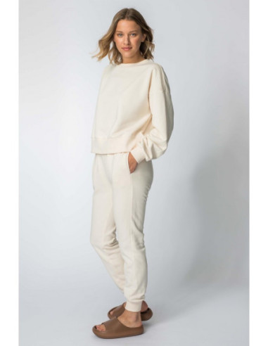 LA111 Megztinis su briaunelėmis - vanilinis 2