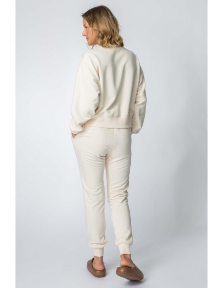 LA111 Megztinis su briaunelėmis - vanilinis