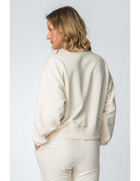 LA111 Megztinis su briaunelėmis - vanilinis