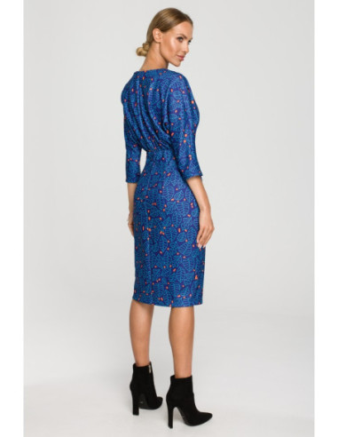 M705 Raštuota suknelė su laisva viršutine dalimi - 1 modelis 2